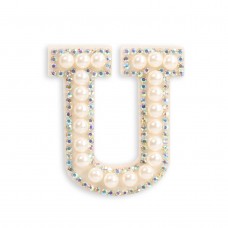 Sticker Aufkleber für Handy/Tablet/Computer 3D Pearls weiss - Buchstabe U