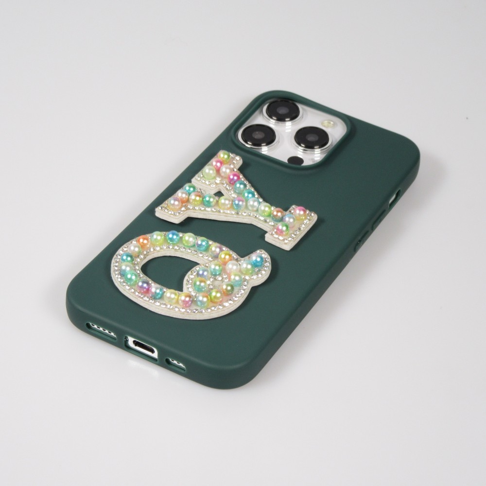 Autocollant sticker pour téléphone/tablette/ordinateur brodé en 3D pearls multi color - Lettre D