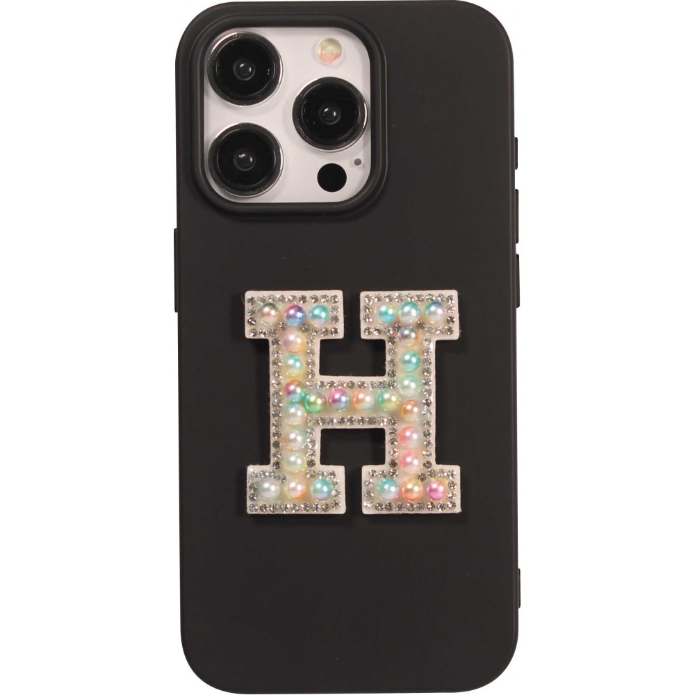 Sticker Aufkleber für Handy/Tablet/Computer 3D Pearls Multifarben - Buchstabe H