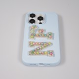 Autocollant sticker pour téléphone/tablette/ordinateur brodé en 3D pearls multi color - Lettre L