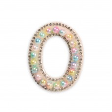 Autocollant sticker pour téléphone/tablette/ordinateur brodé en 3D pearls multi color - Lettre O
