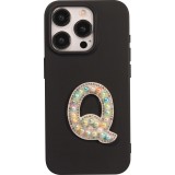 Autocollant sticker pour téléphone/tablette/ordinateur brodé en 3D pearls multi color - Lettre Q