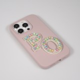 Autocollant sticker pour téléphone/tablette/ordinateur brodé en 3D pearls multi color - Lettre W