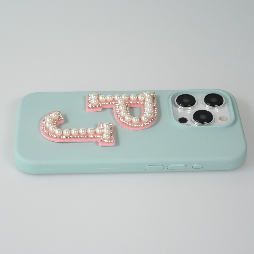 Sticker Aufkleber für Handy/Tablet/Computer 3D Pearls Rosa - Buchstabe F