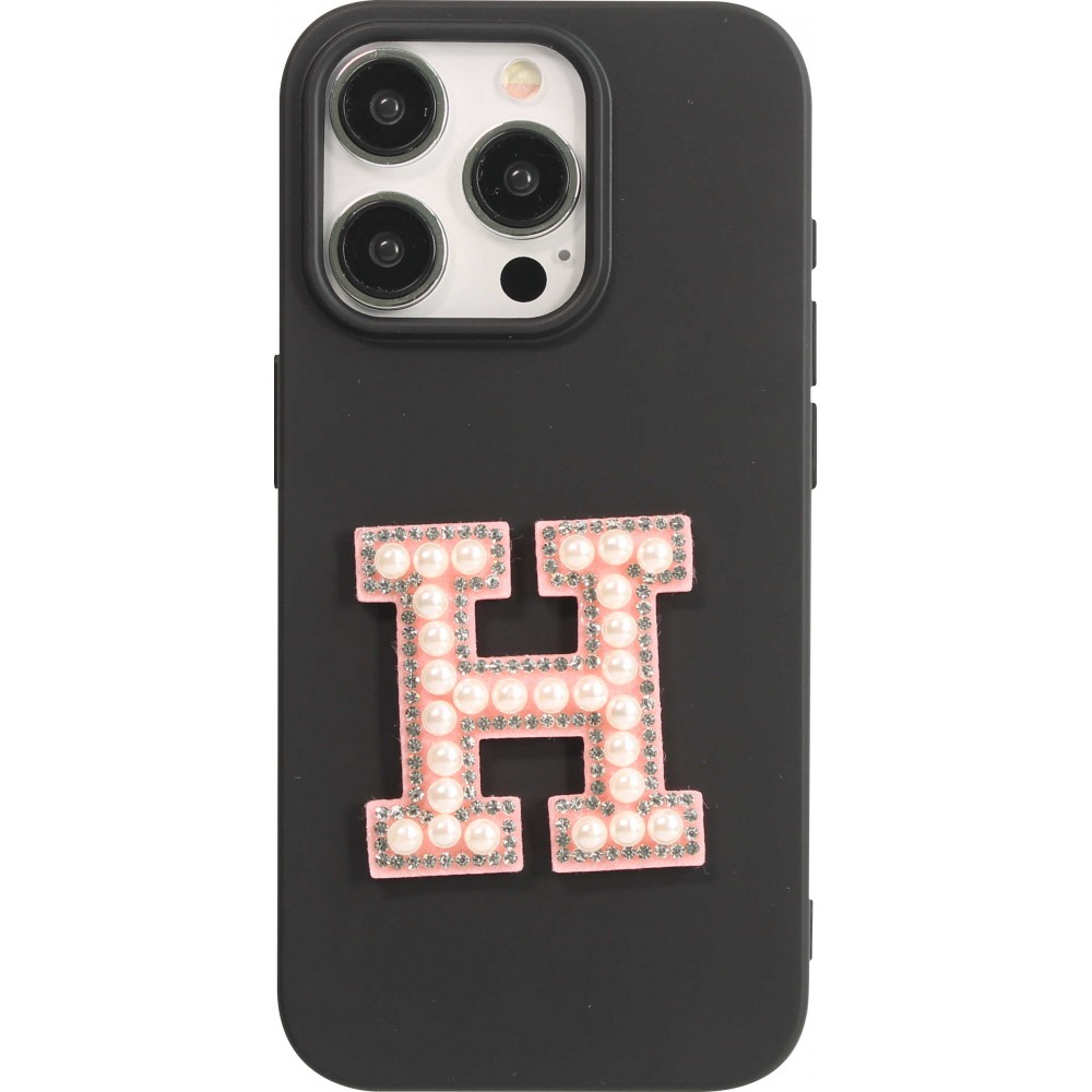 Sticker Aufkleber für Handy/Tablet/Computer 3D Pearls Rosa - Buchstabe H