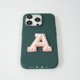 Autocollant sticker pour téléphone/tablette/ordinateur brodé en 3D pearls rose - Lettre J