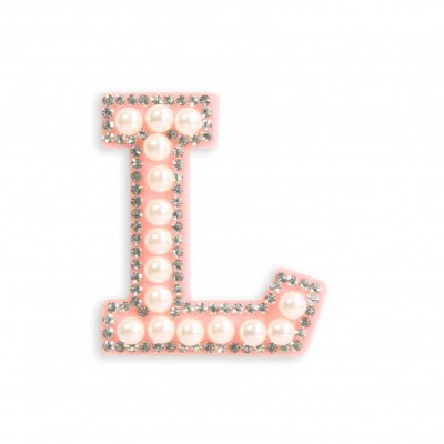 Sticker Aufkleber für Handy/Tablet/Computer 3D Pearls Rosa - Buchstabe L