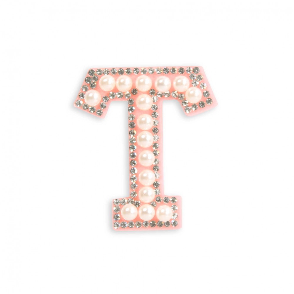 Sticker Aufkleber für Handy/Tablet/Computer 3D Pearls Rosa - Buchstabe T