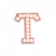 Sticker Aufkleber für Handy/Tablet/Computer 3D Pearls Rosa - Buchstabe T