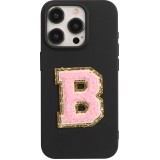 Autocollant sticker pour téléphone/tablette/ordinateur brodé en 3D rose clair - Lettre B