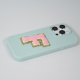 Autocollant sticker pour téléphone/tablette/ordinateur brodé en 3D rose clair - Lettre B