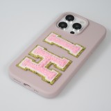Sticker Aufkleber für Handy/Tablet/Computer 3D gestickt Hellrosa - Buchstabe M