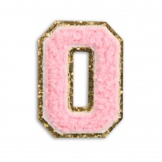 Autocollant sticker pour téléphone/tablette/ordinateur brodé en 3D rose clair - Lettre O