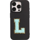 Sticker Aufkleber für Handy/Tablet/Computer 3D gestickt Türkis - Buchstabe L