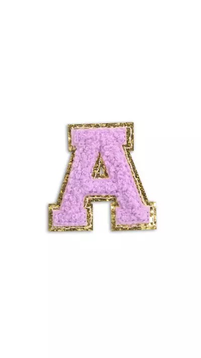 Autocollant sticker pour téléphone/tablette/ordinateur brodé en 3D violet - Lettre A