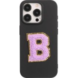 Autocollant sticker pour téléphone/tablette/ordinateur brodé en 3D violet - Lettre B