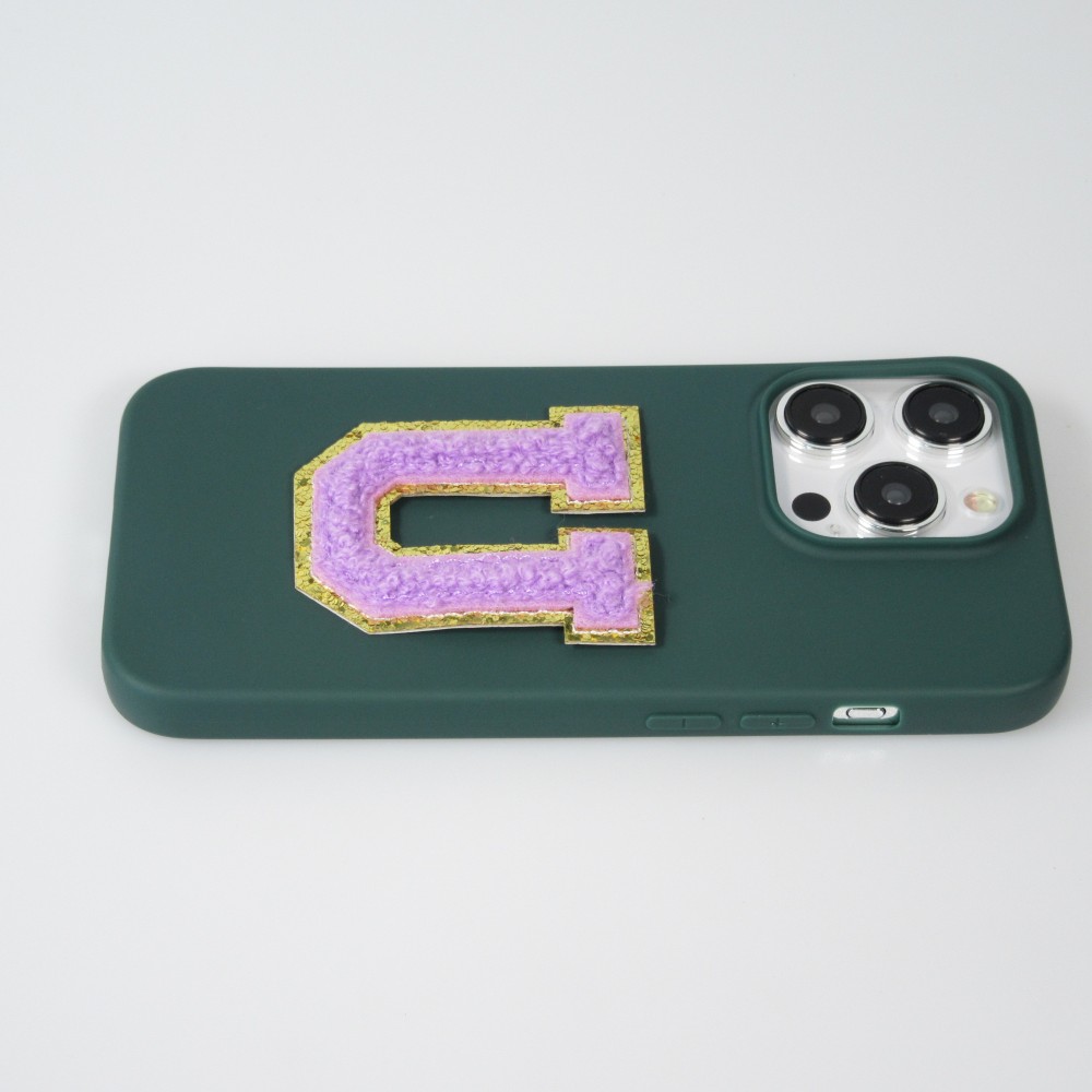 Autocollant sticker pour téléphone/tablette/ordinateur brodé en 3D violet - Lettre D
