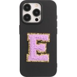 Autocollant sticker pour téléphone/tablette/ordinateur brodé en 3D violet - Lettre E