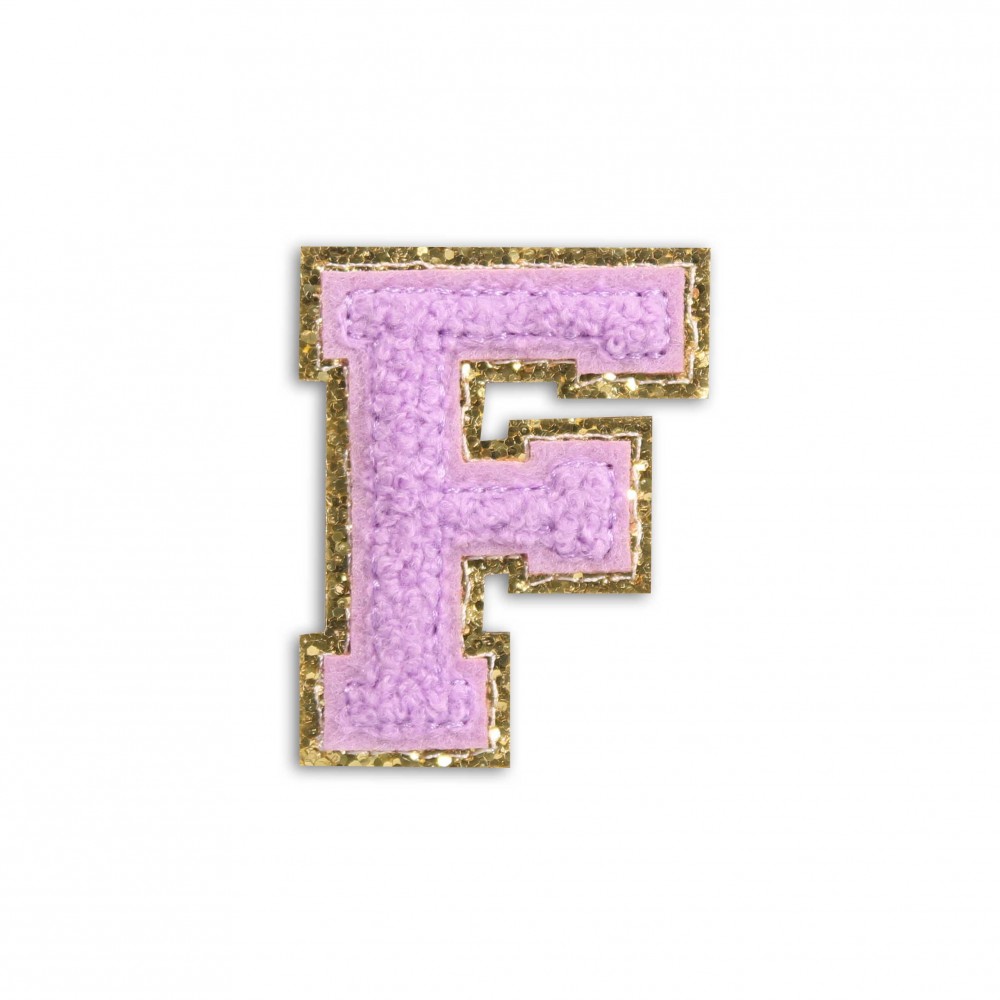 Autocollant sticker pour téléphone/tablette/ordinateur brodé en 3D violet - Lettre F