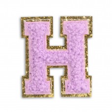 Autocollant sticker pour téléphone/tablette/ordinateur brodé en 3D violet - Lettre H
