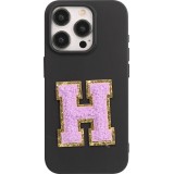 Autocollant sticker pour téléphone/tablette/ordinateur brodé en 3D violet - Lettre H