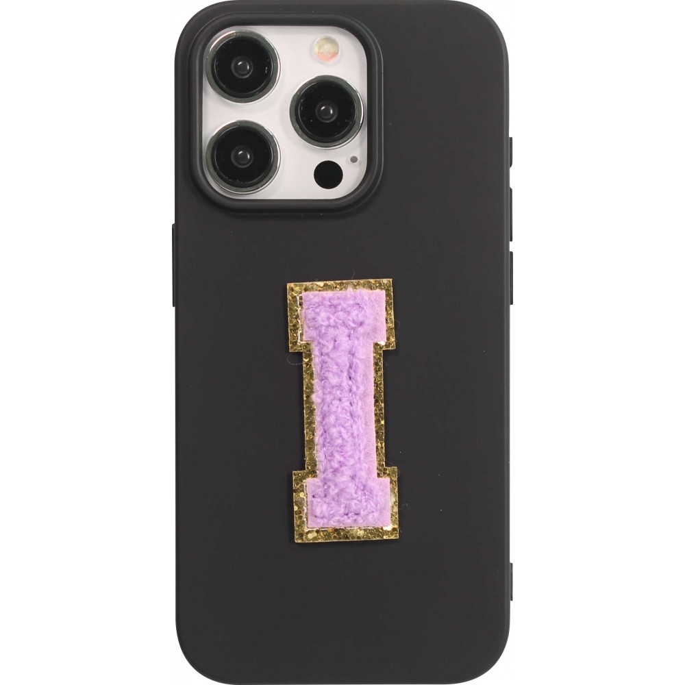 Autocollant sticker pour téléphone/tablette/ordinateur brodé en 3D violet - Lettre I