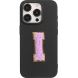 Autocollant sticker pour téléphone/tablette/ordinateur brodé en 3D violet - Lettre I