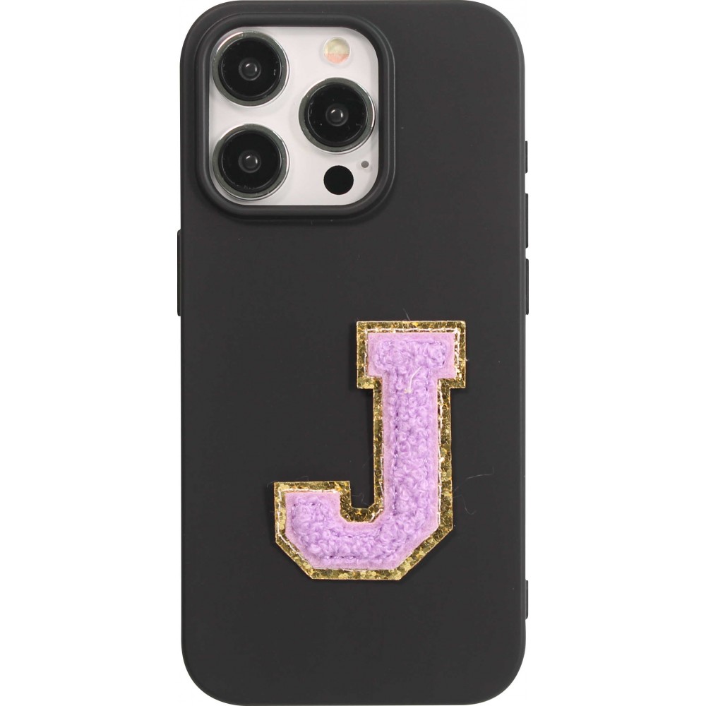 Autocollant sticker pour téléphone/tablette/ordinateur brodé en 3D violet - Lettre J