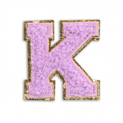 Autocollant sticker pour t&eacute;l&eacute;phone/tablette/ordinateur brod&eacute; en 3D violet - Lettre K