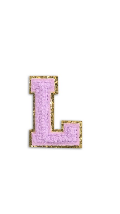 Autocollant sticker pour téléphone/tablette/ordinateur brodé en 3D violet - Lettre L