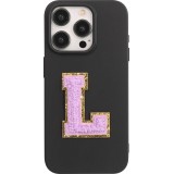 Autocollant sticker pour téléphone/tablette/ordinateur brodé en 3D violet - Lettre L