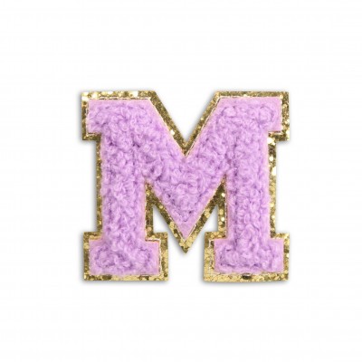 Autocollant sticker pour t&eacute;l&eacute;phone/tablette/ordinateur brod&eacute; en 3D violet - Lettre M