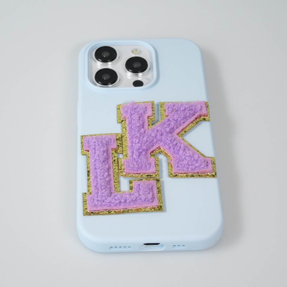 Sticker Aufkleber für Handy/Tablet/Computer 3D gestickt Violett - Buchstabe M