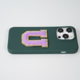 Sticker Aufkleber für Handy/Tablet/Computer 3D gestickt Violett - Buchstabe M