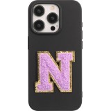 Autocollant sticker pour téléphone/tablette/ordinateur brodé en 3D violet - Lettre N