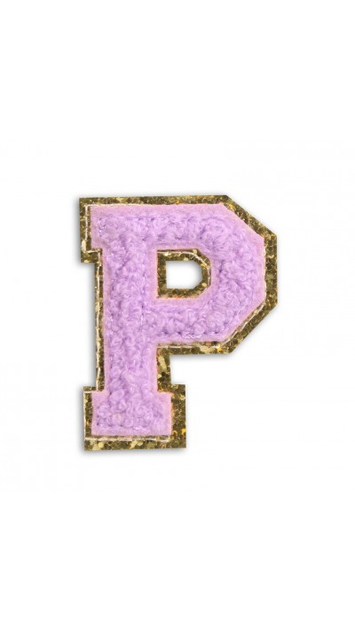Autocollant sticker pour téléphone/tablette/ordinateur brodé en 3D violet - Lettre P