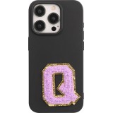 Autocollant sticker pour téléphone/tablette/ordinateur brodé en 3D violet - Lettre Q