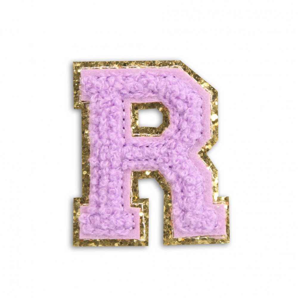 Autocollant sticker pour téléphone/tablette/ordinateur brodé en 3D violet - Lettre R