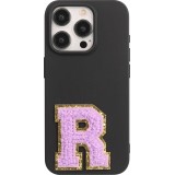 Autocollant sticker pour téléphone/tablette/ordinateur brodé en 3D violet - Lettre R