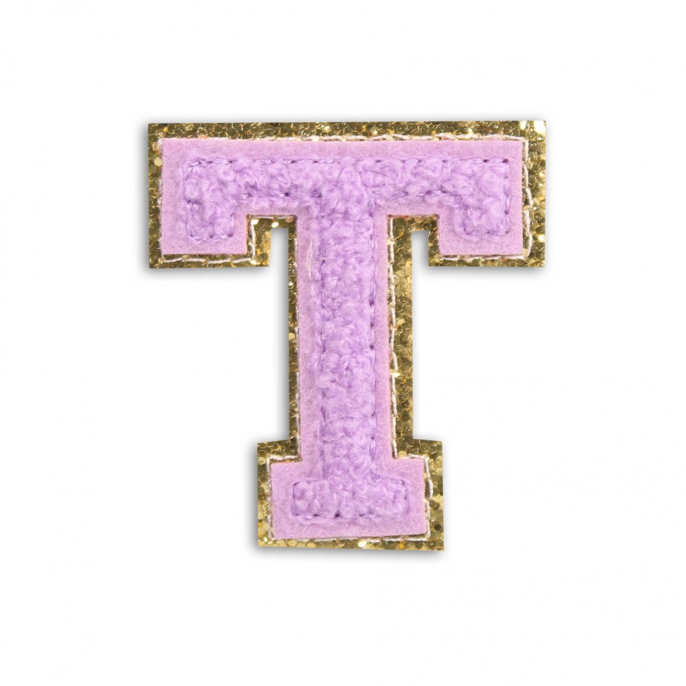 Autocollant sticker pour téléphone/tablette/ordinateur brodé en 3D violet - Lettre T