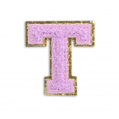 Sticker Aufkleber f&uuml;r Handy/Tablet/Computer 3D gestickt Violett - Buchstabe T