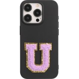 Autocollant sticker pour téléphone/tablette/ordinateur brodé en 3D violet - Lettre U