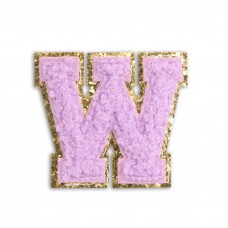 Autocollant sticker pour téléphone/tablette/ordinateur brodé en 3D violet - Lettre W