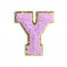 Autocollant sticker pour téléphone/tablette/ordinateur brodé en 3D violet - Lettre Y