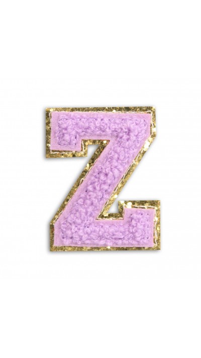 Autocollant sticker pour téléphone/tablette/ordinateur brodé en 3D violet - Lettre Z