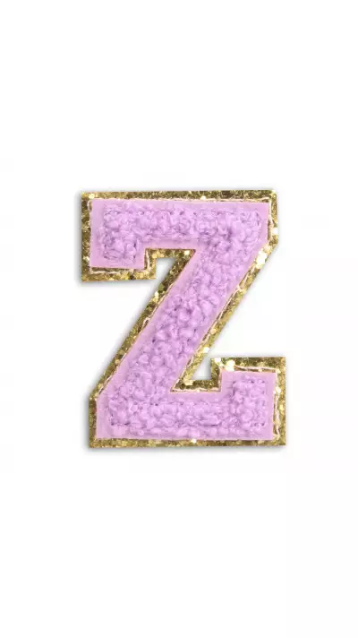 Autocollant sticker pour téléphone/tablette/ordinateur brodé en 3D violet - Lettre Z