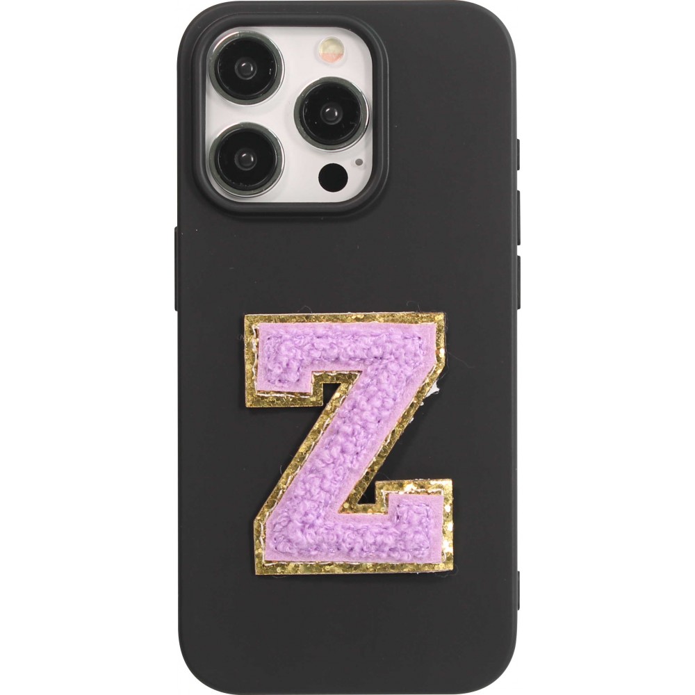 Autocollant sticker pour téléphone/tablette/ordinateur brodé en 3D violet - Lettre Z