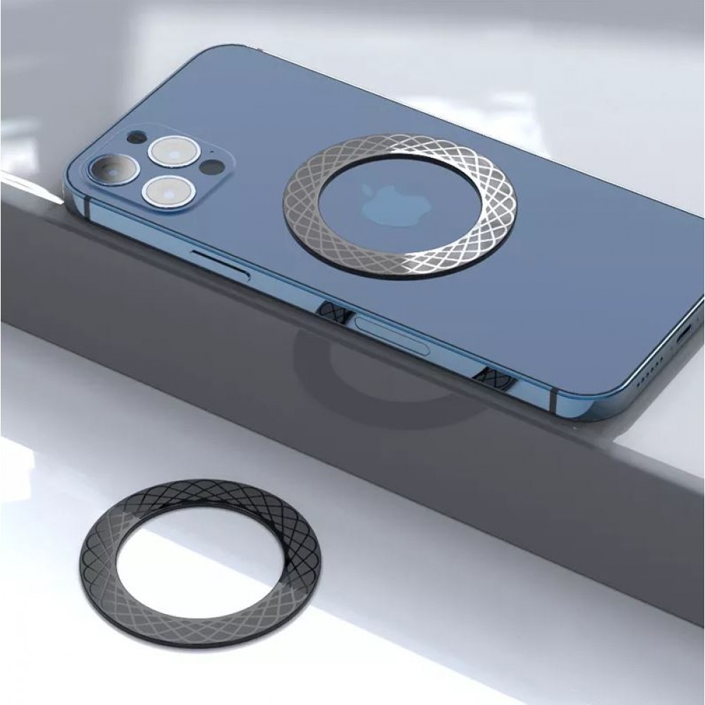 Universeller MagSafe Aufkleber für Smartphone Hüllen Android & iOS Plastiküberzug - Schwarz