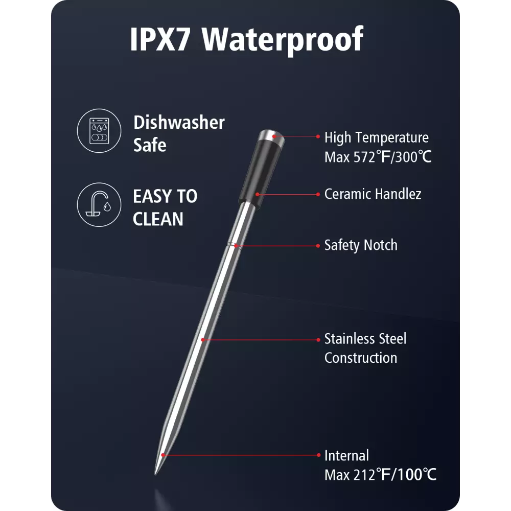 BFOUR Smart Bluetooth Fleisch Thermometer BF-30 Eco-Friendly Li-Ithium Akku LCD Display + APP