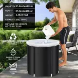 Baignoire pliable de haute qualité bain de glace 320L Ice Bath thérapie eau froide Indoor & Outdoor - Noir